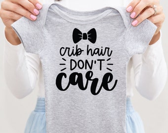 Crib Hair Don't Care Funny Onesie®, newborn outfit, baby shower gift, grappige bodysuit