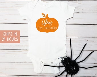 Personalized “My First Halloween” Onesie – Custom Baby Halloween Outfit – Spooky First Milestone Bodysuit