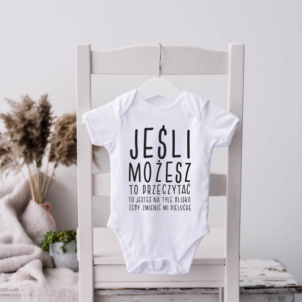 Jeśli możesz to przeczytać zmień pieluchę, Polski, Polish Onesie®, Traje de recién nacido, Regalo personalizado de baby shower, Polska Koszulka