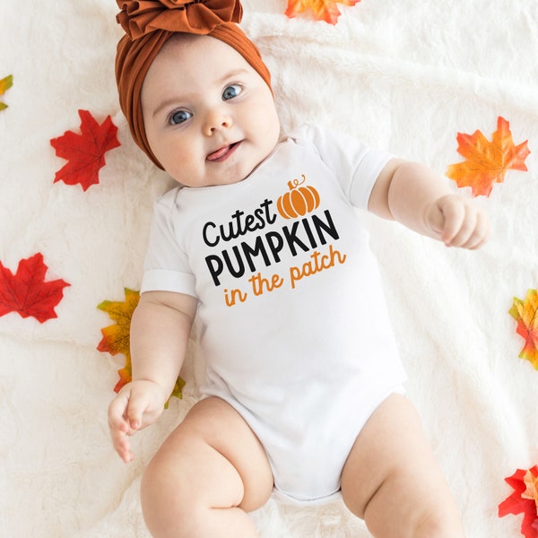 Cutest Pumpkin in the Patch Fall Onesie®, Cute Autumn Baby Onesie®