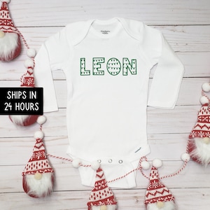 Christmas Gift Baby Personalized Name Onesie®, Newborn Outfit, Custom Christmas Baby Girl Gif, Christmas Infant and Toddler Bodysuit