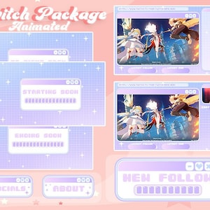 Retro Animated Twitch Overlay Pack: 8-Bit Y2K Stream Package