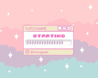Pacote de carregamento animado Kawaii para VTubers e streamers | Painéis, banners e sobreposições | Twitch