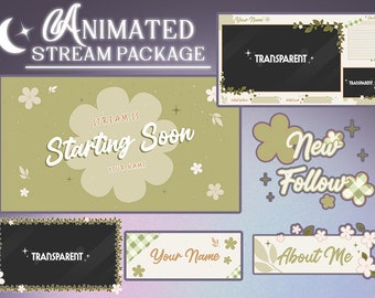 Cottagecore Animated Stream Package | VTuber Twitch Overlays (Digital Download)