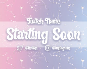 Animated Stream Package for Twitch, Youtube Aesthetic/Pastel/Overlay/Constellation/Cute/Celestial/Vtuber/Pink/Blue/Set/Custom/Twitch Alerts