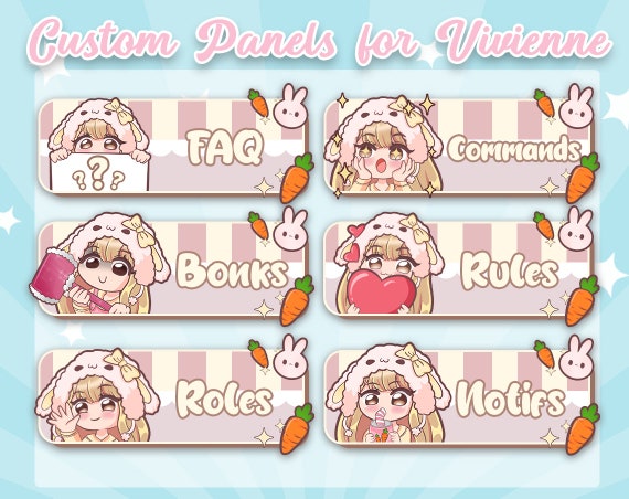 Anime Girls Panels for Twitch - 36 titles + 1 Blank • GFX KIT