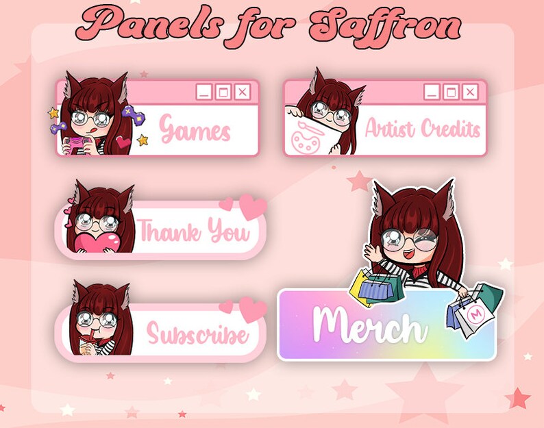 Custom Chibi Panels Twitch Etsy