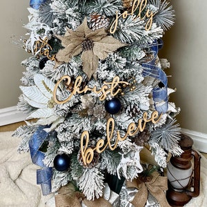 Custom Christmas Tree Words Décor, Letters Trees Christmas Ornament, Christmas Wreaths Decoration, Family Christmas Trees with Names