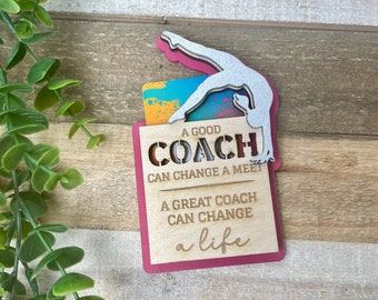 Gymnastics Gift Card Holder, Gymnastics Coach Gift, Gymnastic Coach Appreciation, End of Season, Thank you Gift, Coaches Gift, Coach Gift