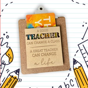 Teacher Gift Card Holder, Back to School Gift, Teacher Appreciation Gift, End of Year, Thank you Gift, Science Art History Gift