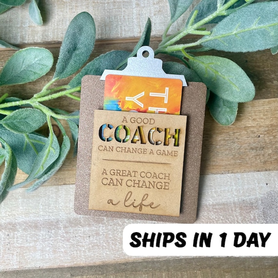 Coach Clipboard Card Holder, Coach Gift Card, Coach Appreciation Gift, End of Season, Thank you Gift, Basketball Baseball Coaches Gift