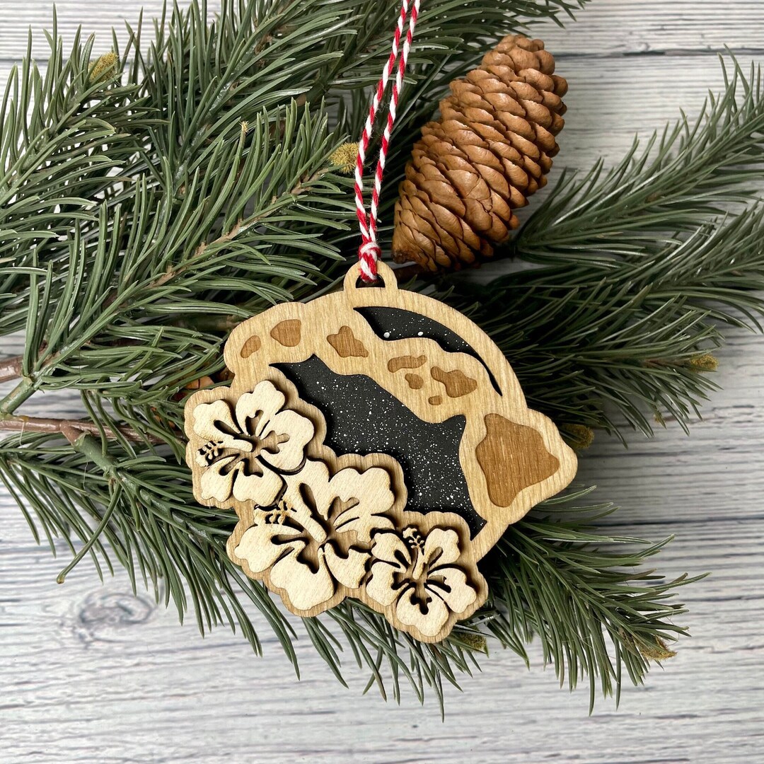 Hawaii State Ornament, Hawaii Ornament, Hawaii Christmas Ornament ...