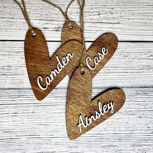 Valentines basket tag, Valentines wood decor, Valentines tags for kids, valentine basket idea, heart tags personalized, personalized
