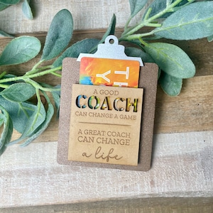 Football Coach Gift, Coach Clipboard Card Holder, Coach Gift Card, Coach Appreciation Gift, End of Season, Thank you Gift, Coaches Gift