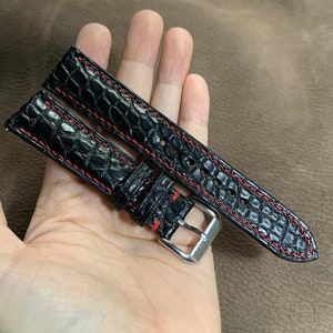 Black Round Texture Leather Watch Strap For Omega Watch 15mm 16mm 17mm 18mm 19mm 20mm 21mm 22mm 23mm 24mm 25mm 26m