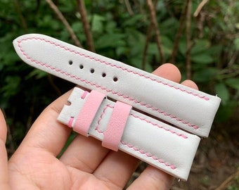 Cinturino Orologio In Vera Pelle Fatta A Mano Dal Vietnam - Varie Misure 16-26mm - Colore Giallo