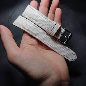 White Lizard Leather Watch Strap 15mm 16mm 17mm 18mm 19mm 20mm 21mm 22mm 23mm 24mm 26mm