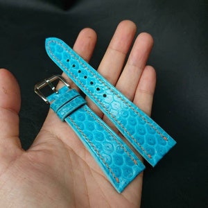 Turquoise Sea Snake Leather Watch Strap