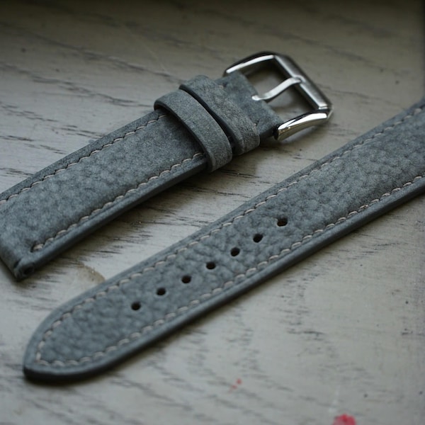 Dark Gray Nubuck Leather Watch Strap 15mm 16mm 17mm 18mm 19mm 20mm 21mm 22mm 23mm 24mm 25mm 26mm