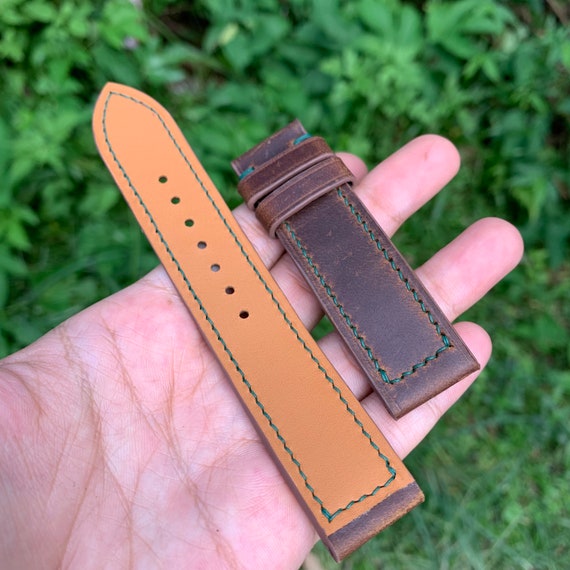 Cinturino orologio in pelle vintage marrone personalizzato per orologio  Panerai 20mm 22mm 23mm 24mm 25mm 26mm