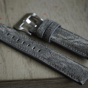 Grey Leather Watch Strap, Custom Leather Watch Strap 16mm 17mm 18mm 19mm 20mm 21mm 22mm 23mm 24mm 26mm