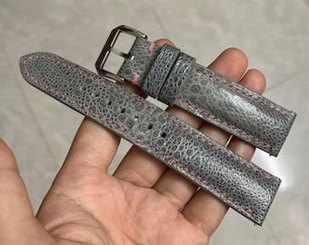 Custom Grey Toad Leather Watch Strap 14mm 15mm 16mm 16mm 18mm 19mm 20mm 21mm 22mm 23mm 24mm 25mm 26mm