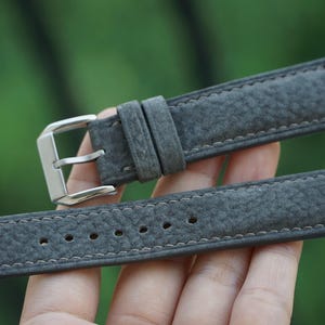 Dark Gray Nubuck Leather Watch Strap 15mm 16mm 17mm 18mm 19mm 20mm 21mm 22mm 23mm 24mm 25mm 26mm