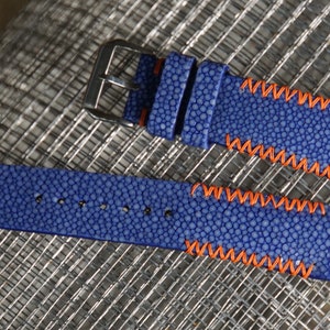 Blue Stingray Leather Watch Strap 15mm 16mm 17mm 18mm 19mm 20mm 21mm 22mm 24mm