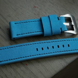 Bracelet de montre en toile de voile bleue 15 mm 16 mm 17 mm 18 mm 19 mm 20 mm 21 mm 22 mm 23 mm 24 mm 26 mm
