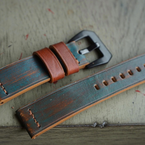 Custom Leather Watch Strap 26mm 24mm 23mm 22mm 21mm 20mm 19mm 18mm 17mm 16mm 15mm