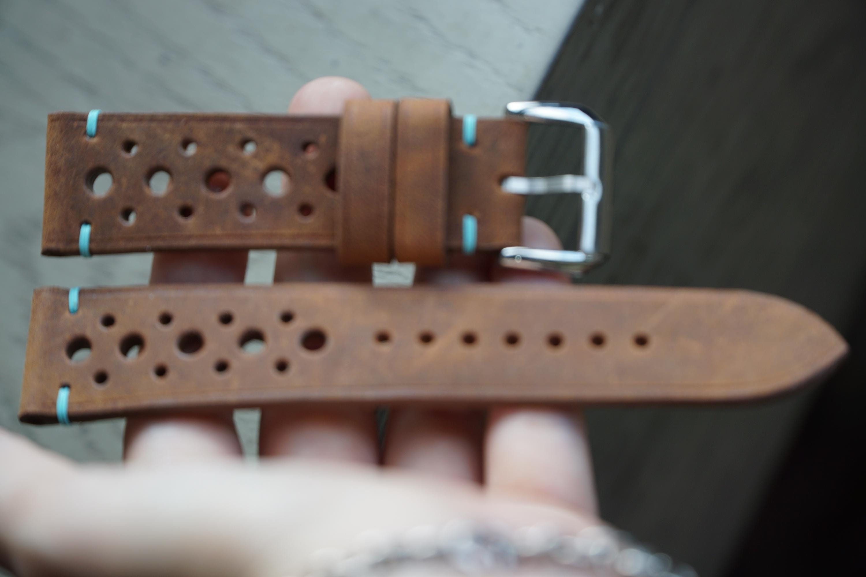 Steel Rally Watch Strap Vintage Brown Leather Rally Watch Strap 15mm 16mm 17mm 18mm 19mm 20mm ...
