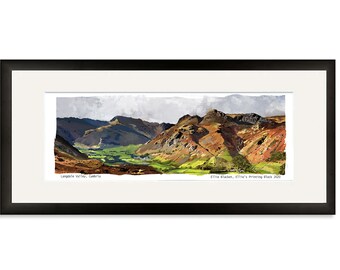 Lake District Landscape Illustration- Langdale Valley, Lake District National Park, Travel Poster, Digital Art Print