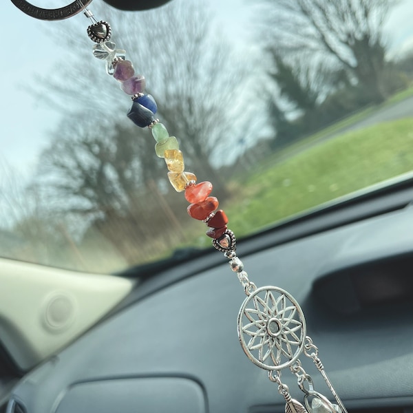 Chakra Crystal Dreamcatcher Car Charm