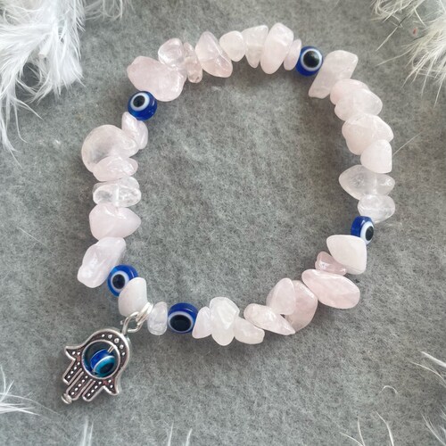 Evil Eye Bracelet Hamsa Hand Bracelet Dainty Hamsa Bracelet Etsy