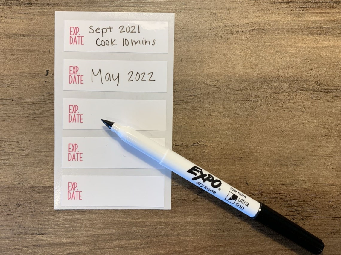 Dry Erase Expiration Date Stickers 5 Pack Dry Erase Marker Etsy