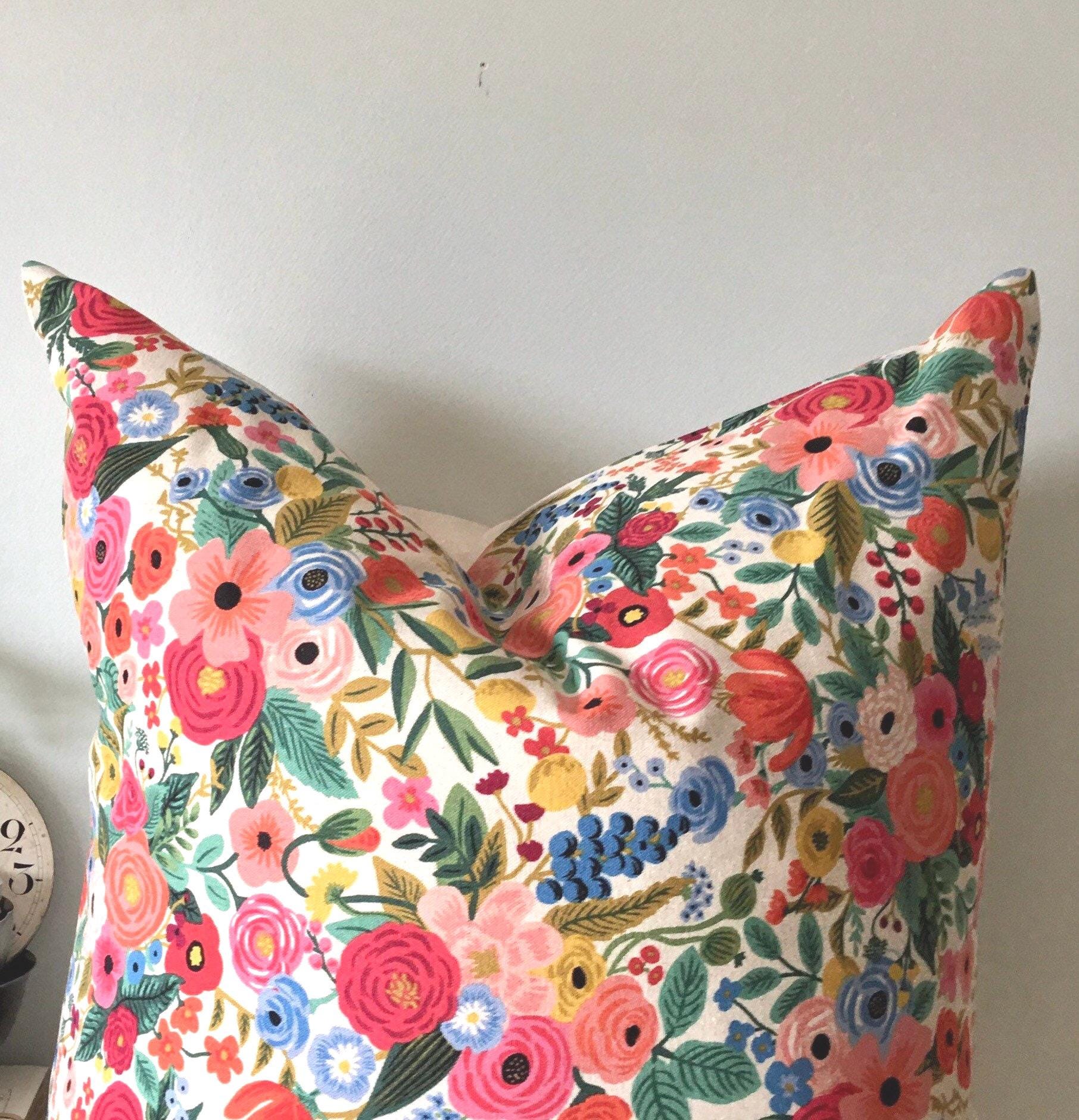 Linen Pillow Cover - Wildwood Garden Party in Pink - Rifle Paper Co.