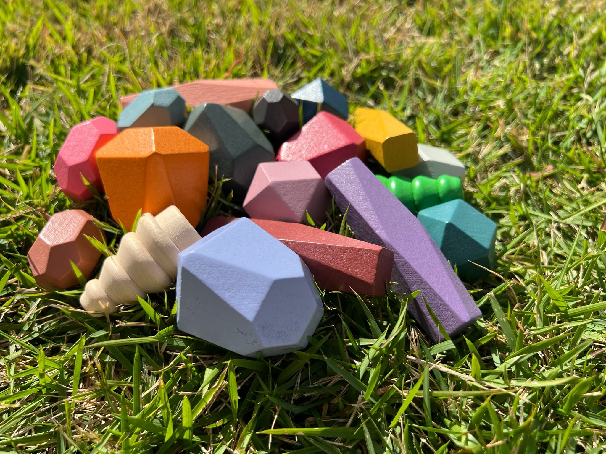 Wooden Stacking Rocks Balancing Game. Montessori Wooden Balance Rock