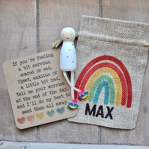 Worry doll || (style1), peg doll, anxiety gift, rainbow colours worry doll, personalised worry doll, help with anxiety