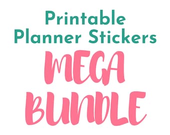 Planner Sticker Bundle - Over 35 Sheets of Printable Stickers - Mega Bundle Printable Planner Stickers - Printable Washi Tape