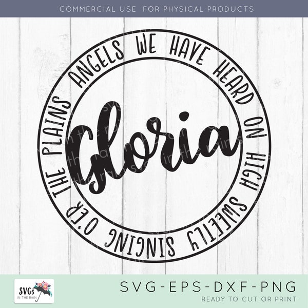 Gloria Round SVG - Engel wir haben SVG gehört - Gloria SVG - Gloria Weihnachtsschild - Rundes Schild svg - Gloria Sign svg - Gloria Cut File