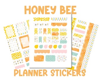 Printable Planner Stickers - Bee Printable Planner Sticker - Bee Planner Sticker - Honey Bee Washi Tape Sticker PNG - Planner Stickers Bee