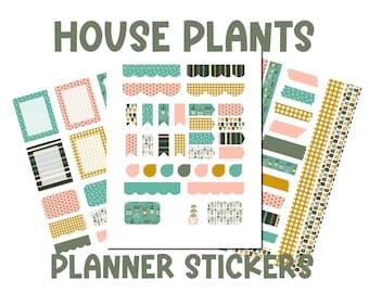 Printable Planner Stickers - Plants Printable Planner Sticker - House Plants Planner Sticker - Plants Washi Tape- Cute Plant Stickers