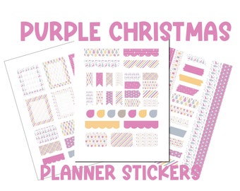 Purple Christmas Planner Stickers - Printable Planner Stickers - Lavender Christmas - Planner Stickers - Planner Stickers Download Winter