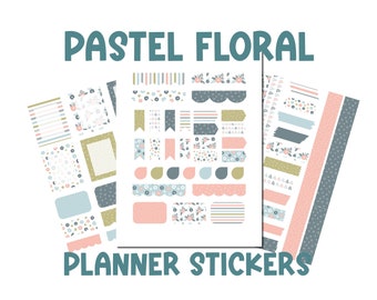 Printable Planner Stickers - Floral Printable Planner Sticker - Pastel Flower Planner Sticker - Floral Washi Tape- Floral Planner Stickers