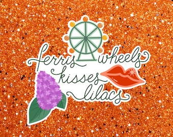Ferris Wheels Kisses Lilacs Waterproof Sticker - Eldest Daughter Sticker - Lyric Sticker - Laptop Sticker