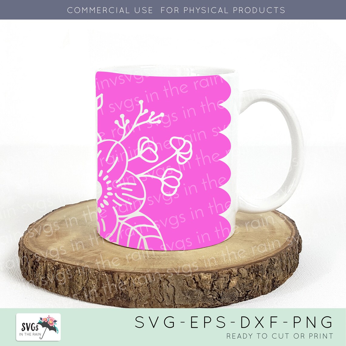 Download Floral Mug Template Cricut Mug Press SVG Cricut Mug Press | Etsy