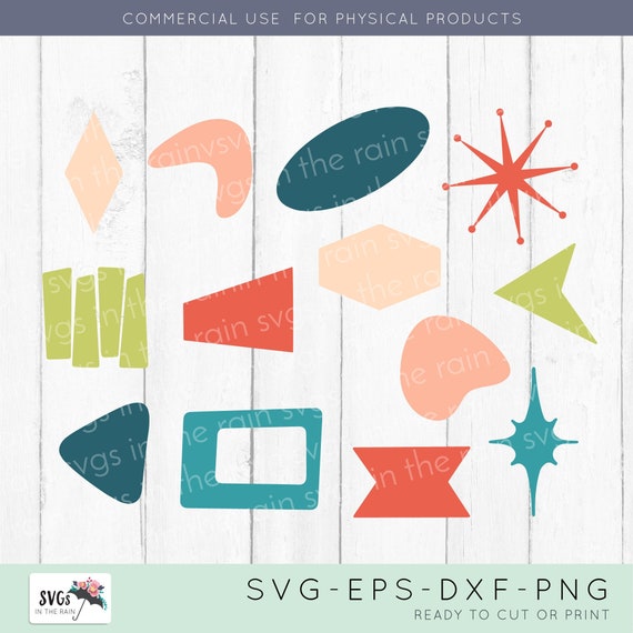 Retro Shapes SVG Mid Century Modern Svg Mcm Shapes for - Etsy