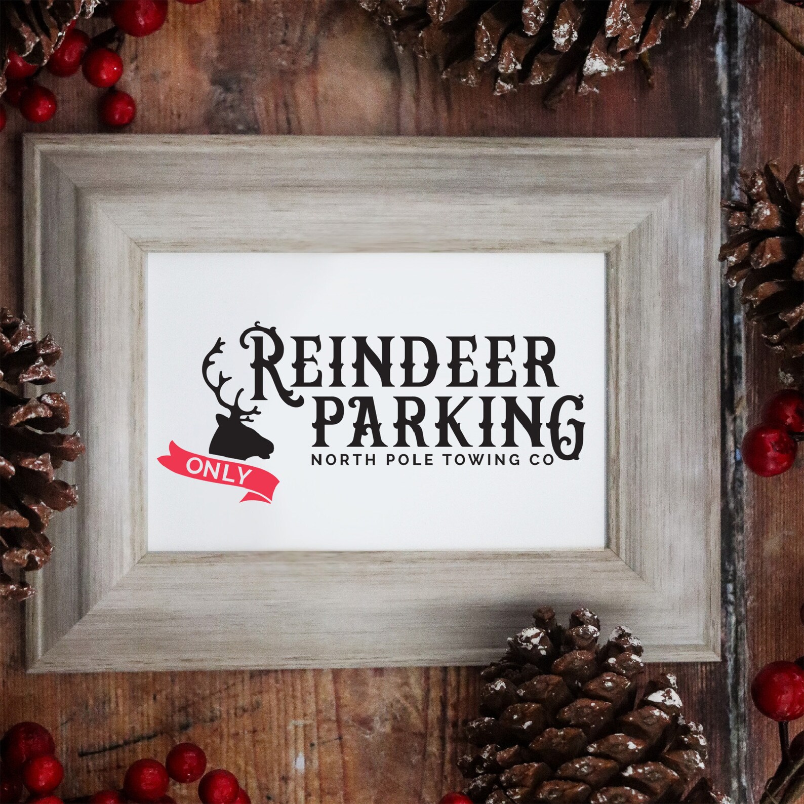 Reindeer Parking SVG Reindeer Parking Sign Reindeer Etsy
