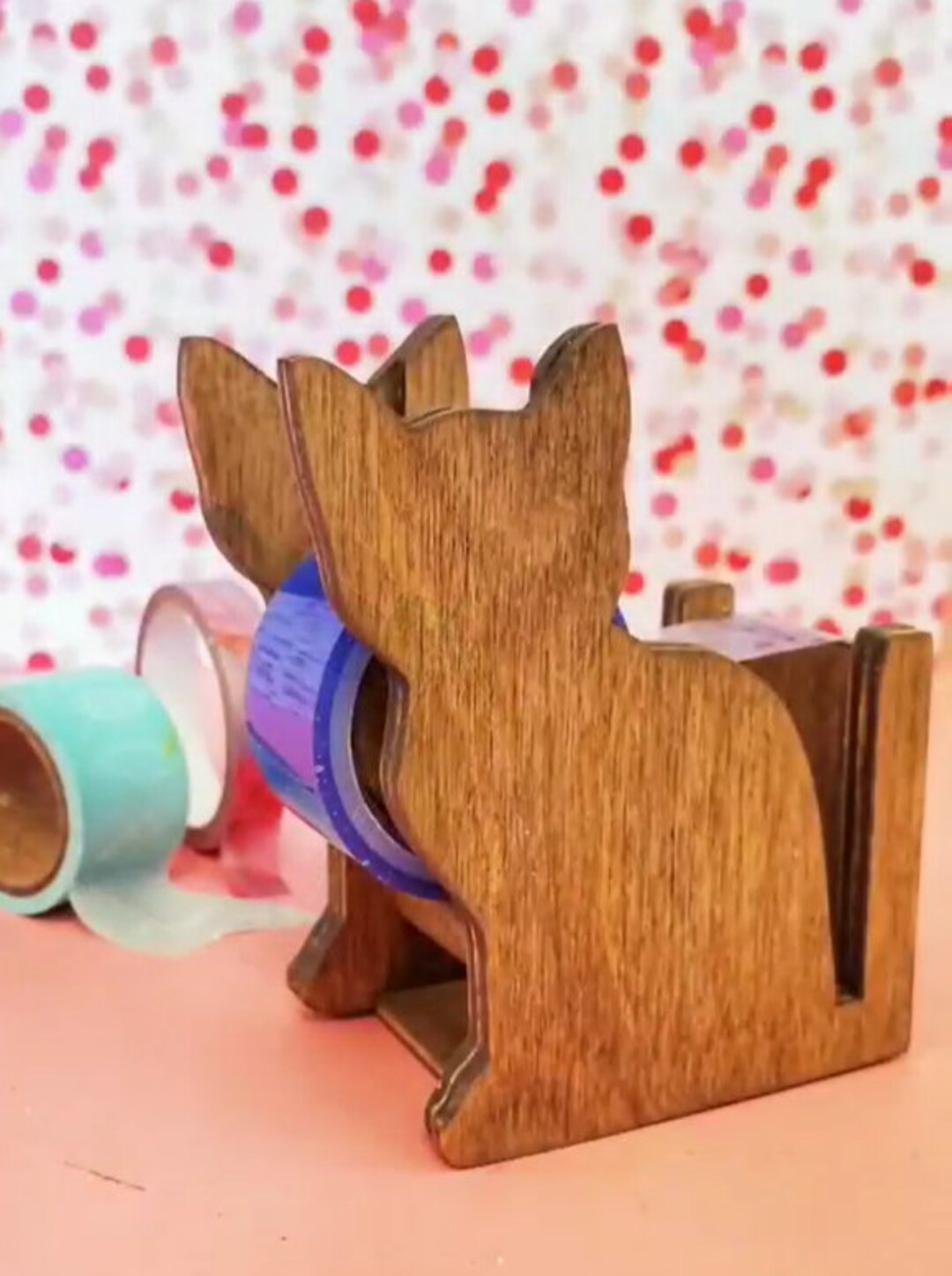 Cat Tape Dispenser Wooden Cat Tape Holder Cute Tape Dispenser Cat