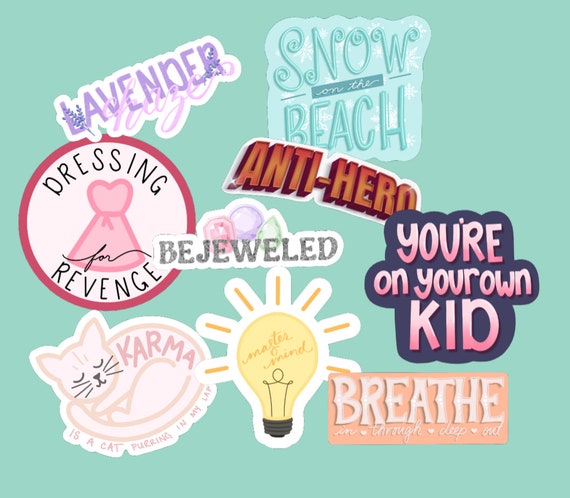 Taylor Swiftie Stickers Lavender Haze Midnights Stickers Karma is a Cat  Waterproof Sticker Set Taylor Fan You're on Your Own Kid 